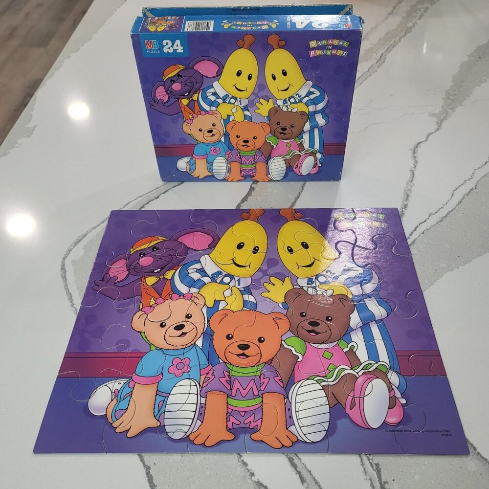 Vintage Bananas In Pajamas 24-Piece Puzzle 12.5" x 15" Complete. 90s nostalgic